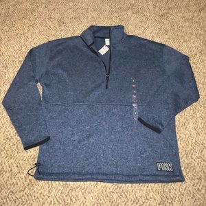 PINK Victoria’s Secret Blue and Black Pullover Sweater